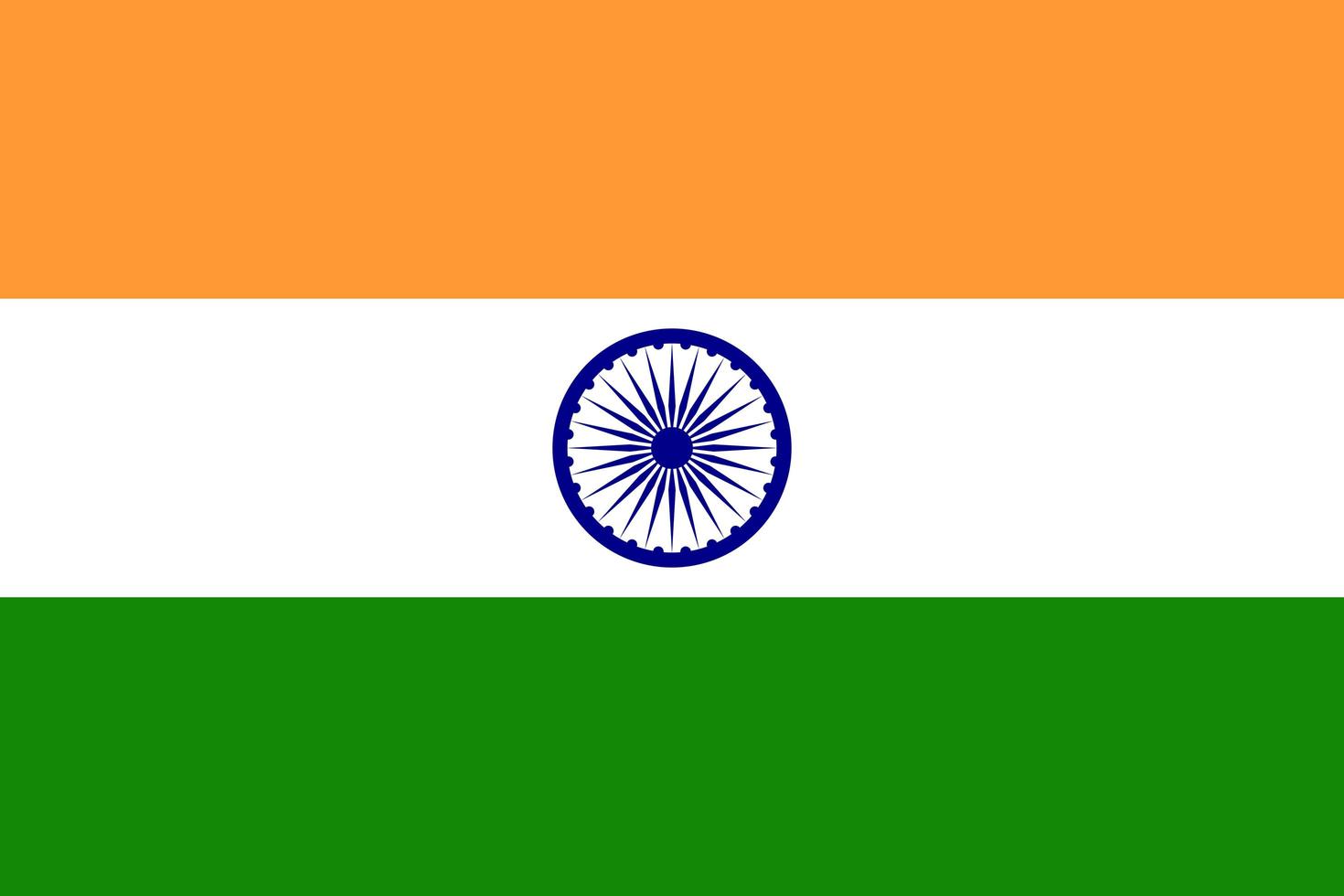 bandera india aislada vector