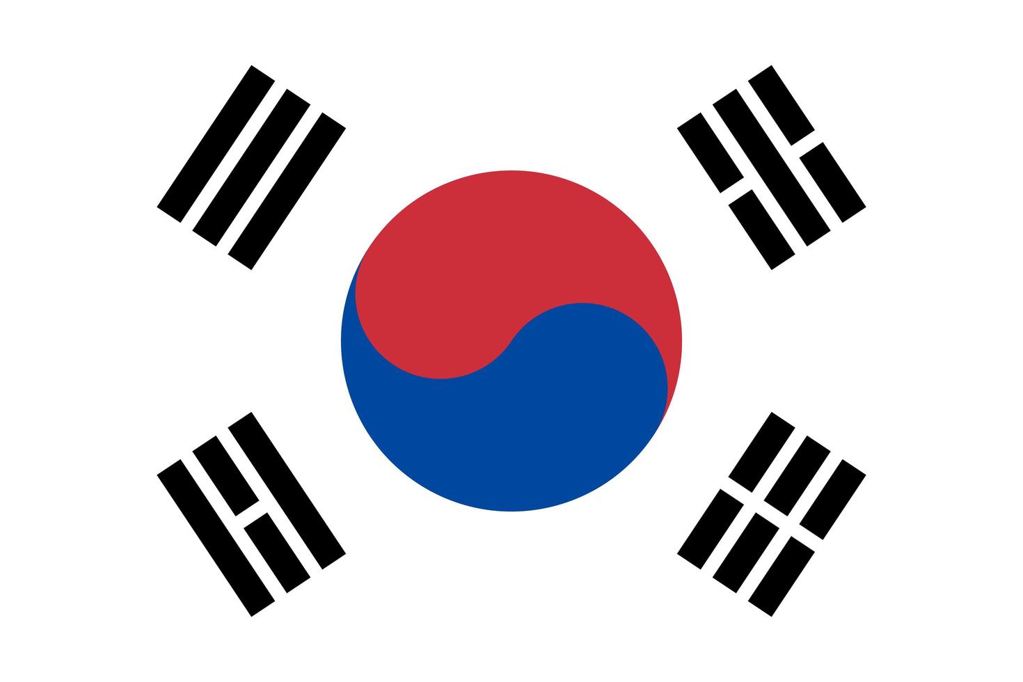 bandera de corea del sur aislado vector