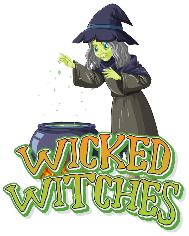 Wicked witches logo on white background vector