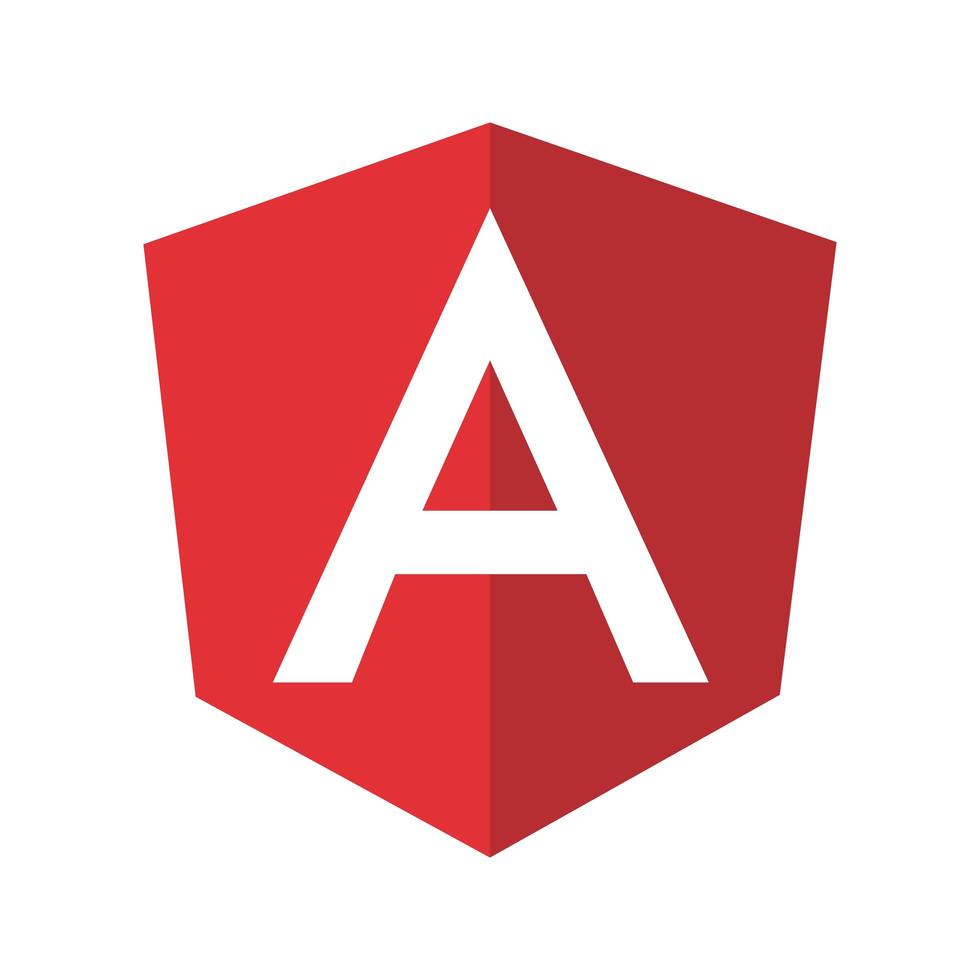 emblema angular letra blanca sobre rojo vector