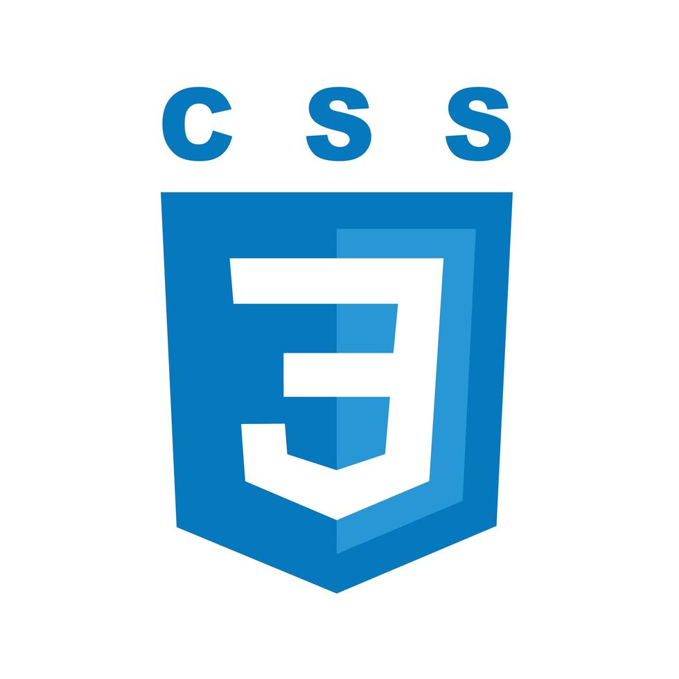 CSS3 emblem blue shield and white text vector