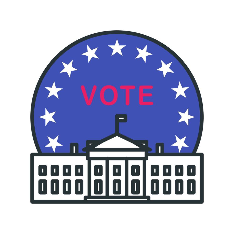 Government building vote icon vector