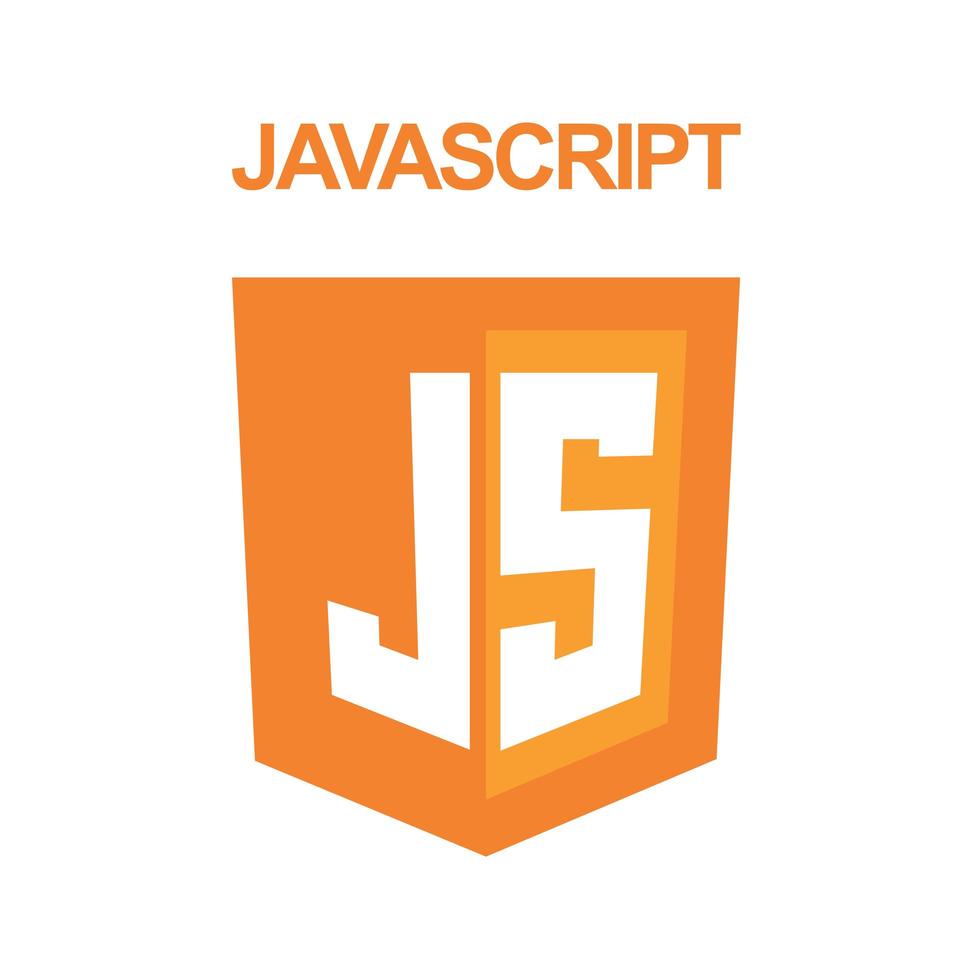 JS emblem orange shield and white text vector