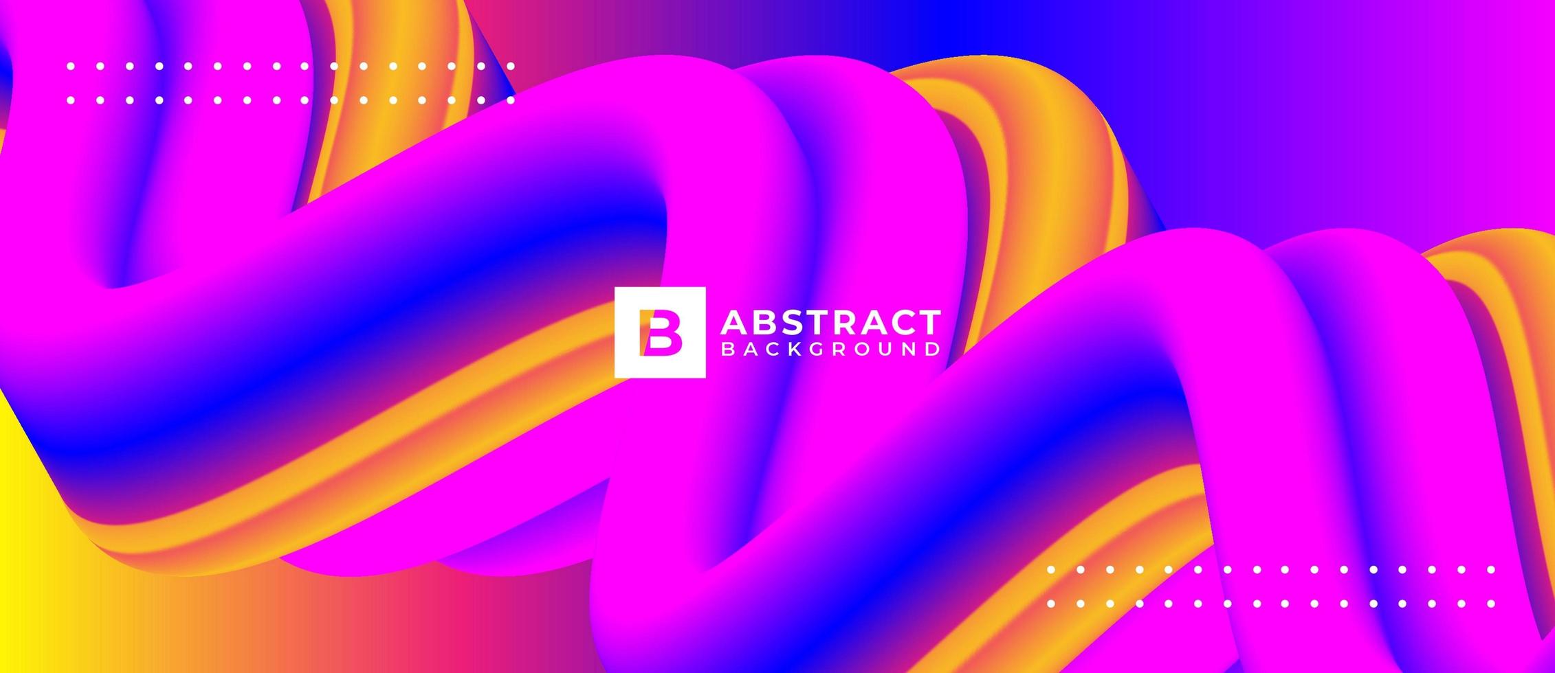 Neon Pink 3D Tube Shapes Wave Abstract Background vector