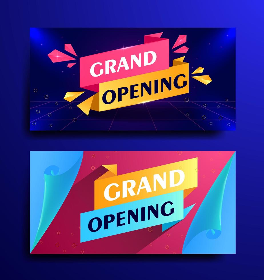 Establecer banner para gran inauguración de diseño moderno vector