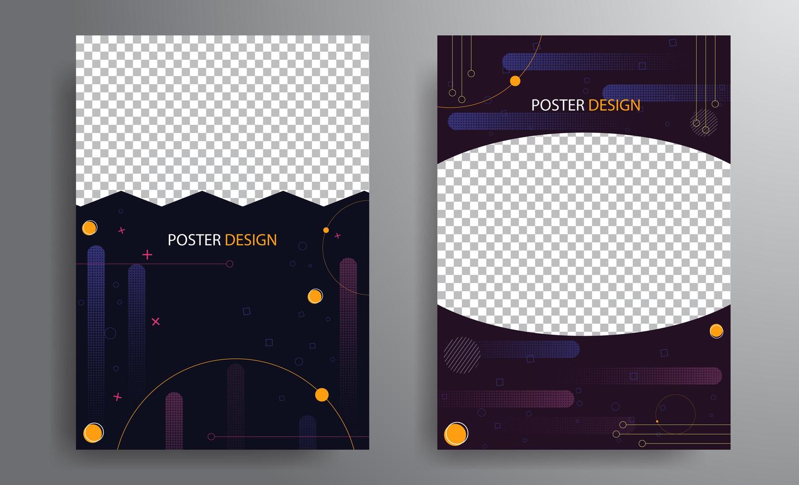 Poster design with geometric background vector