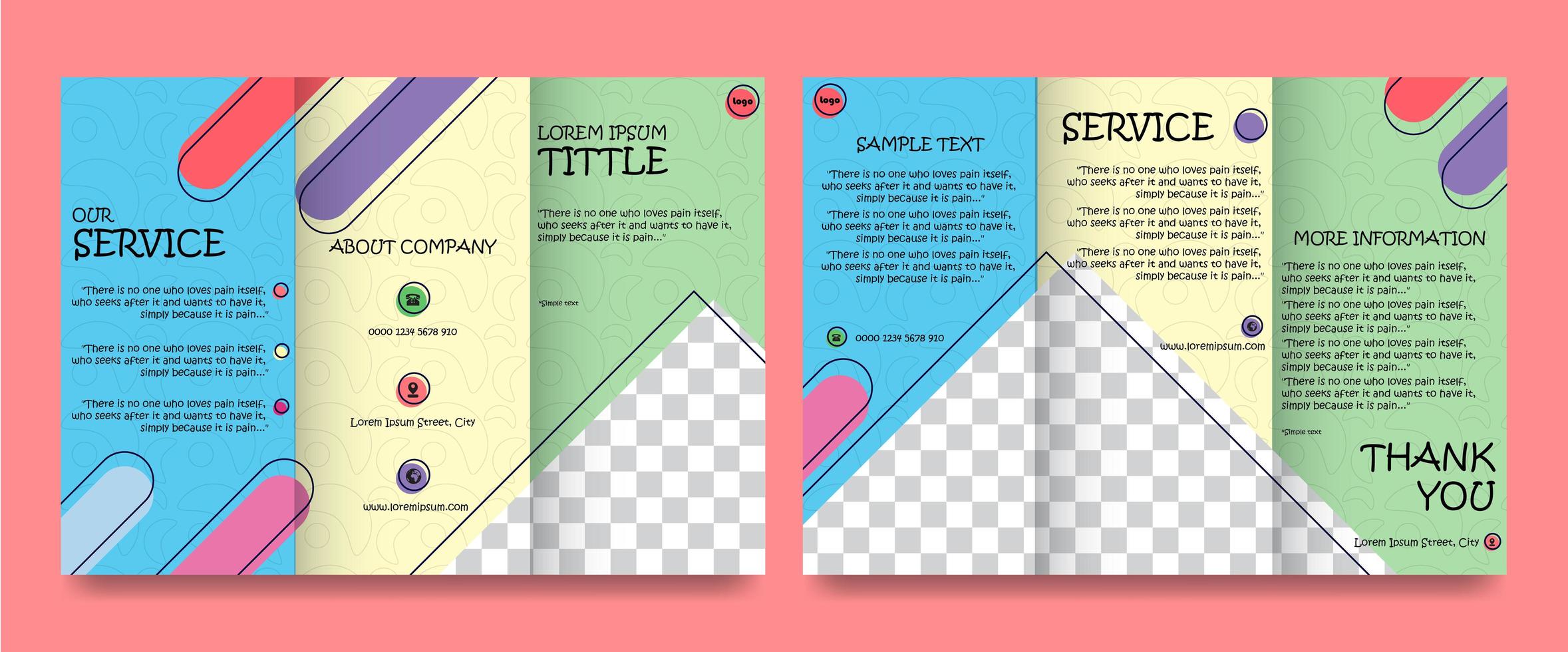 Set brochure with full of color double sides vector