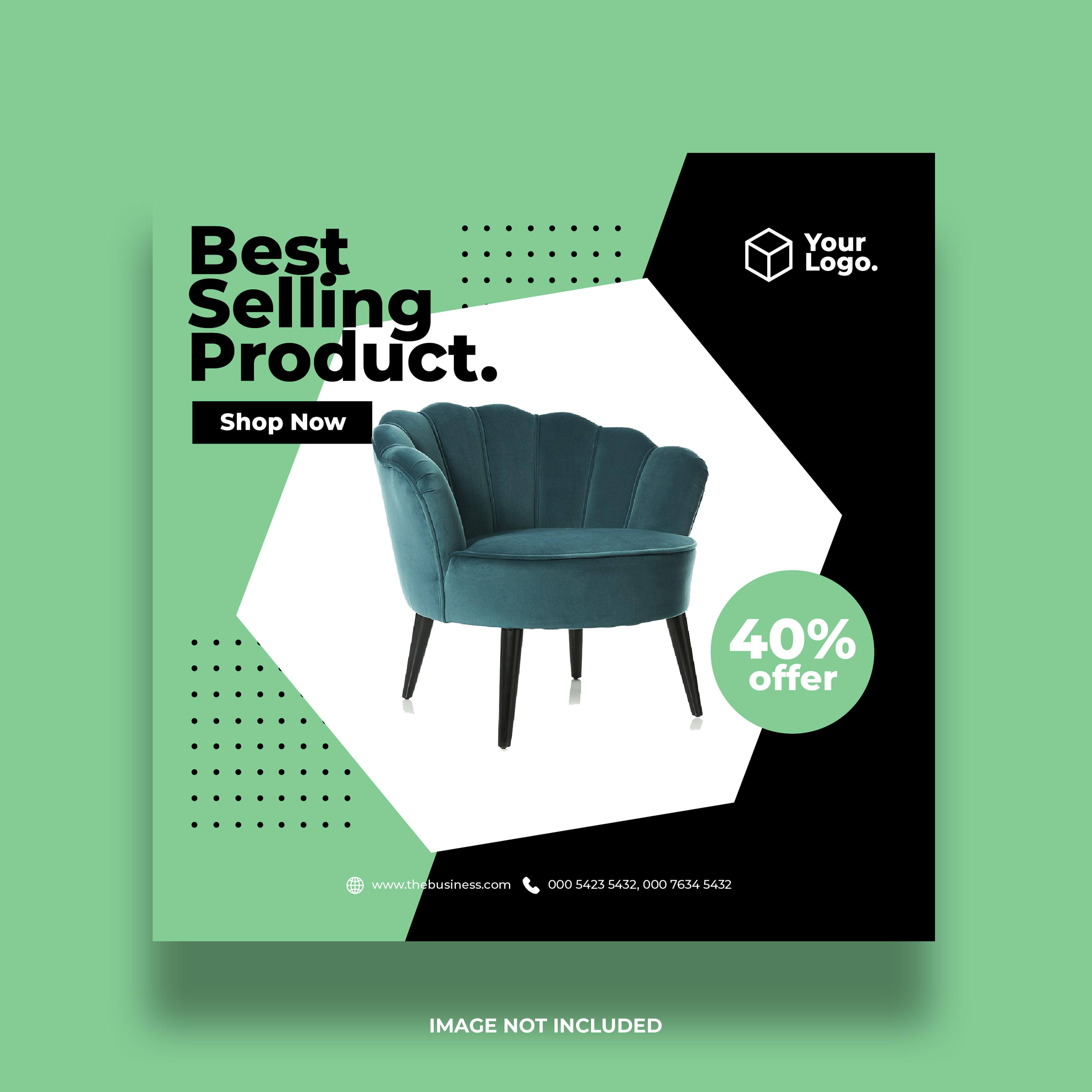 Green and Black Furniture Promotion Social Media Banner 1416857 Vector