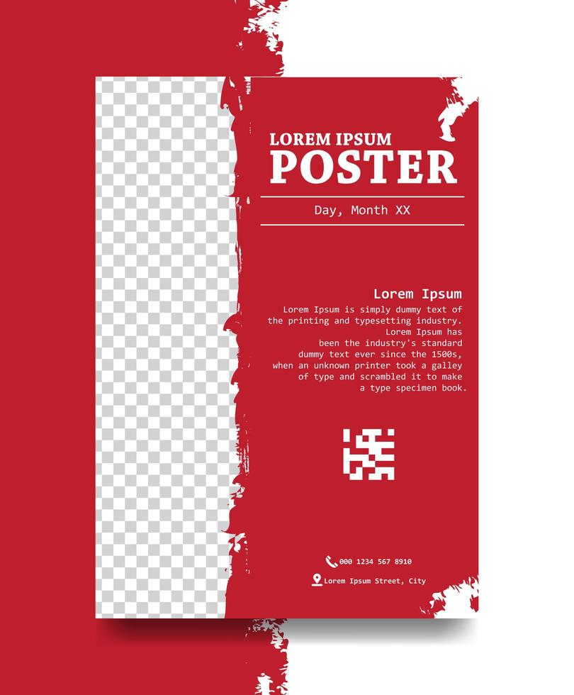 Poster design with red color vector