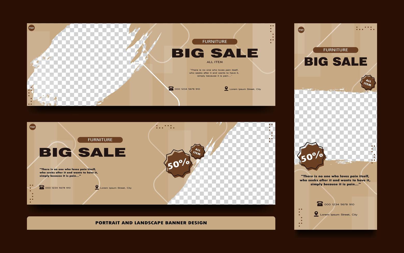 Set sale banner templates vector