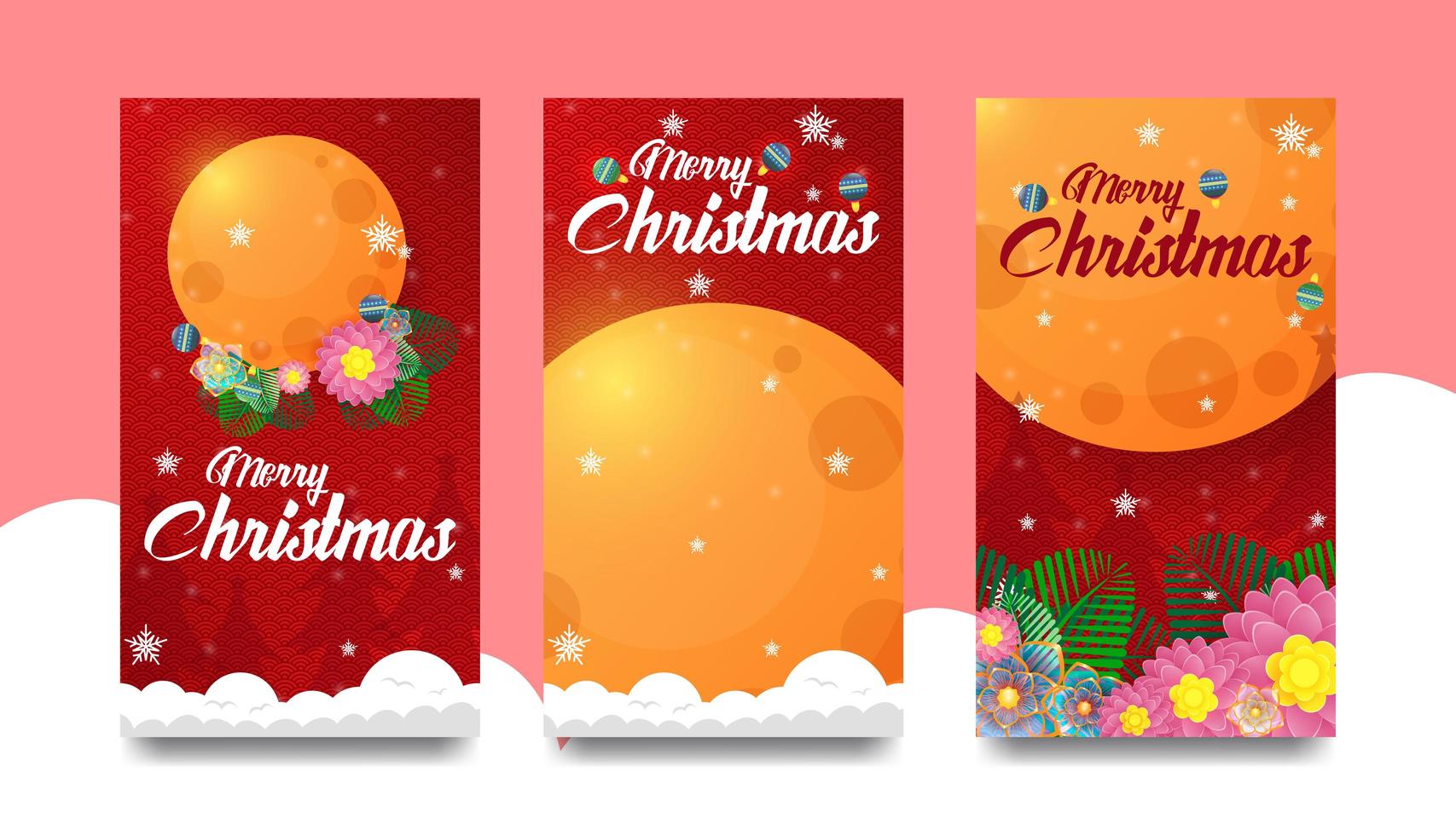 Set instagram story for christmas vector