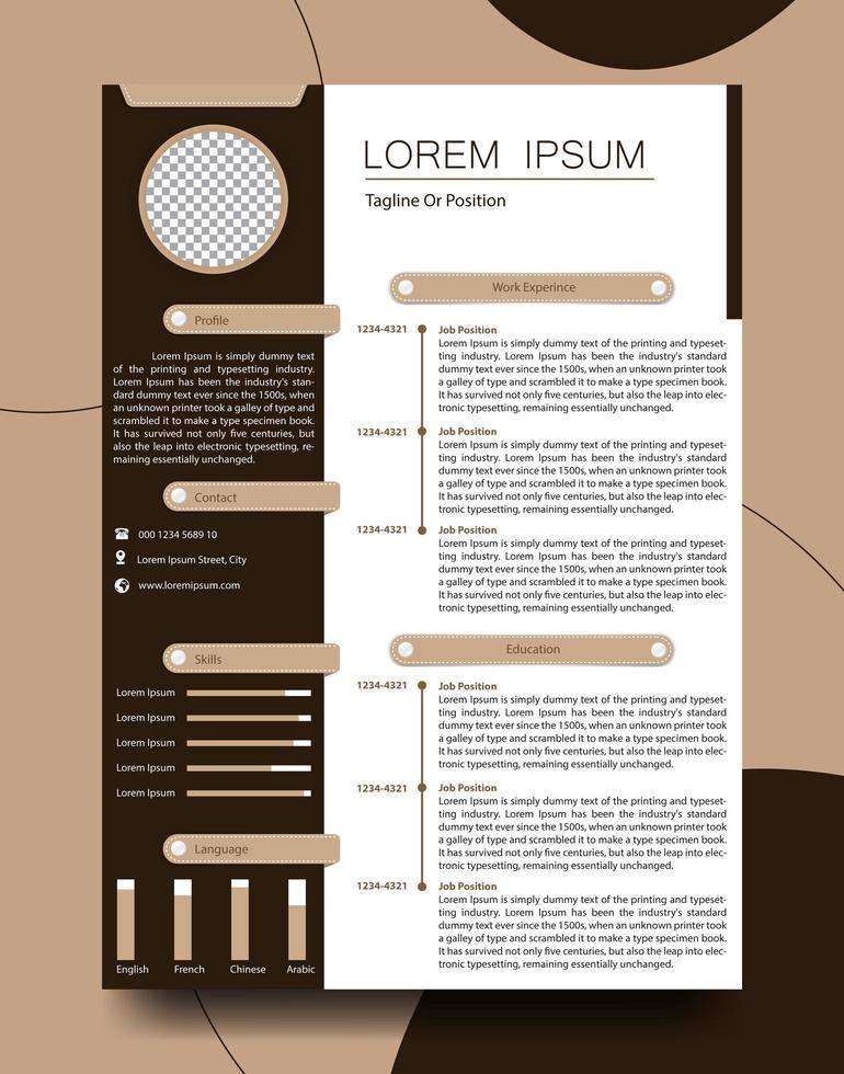 diseño de plantilla de curriculum vitae profesional vector