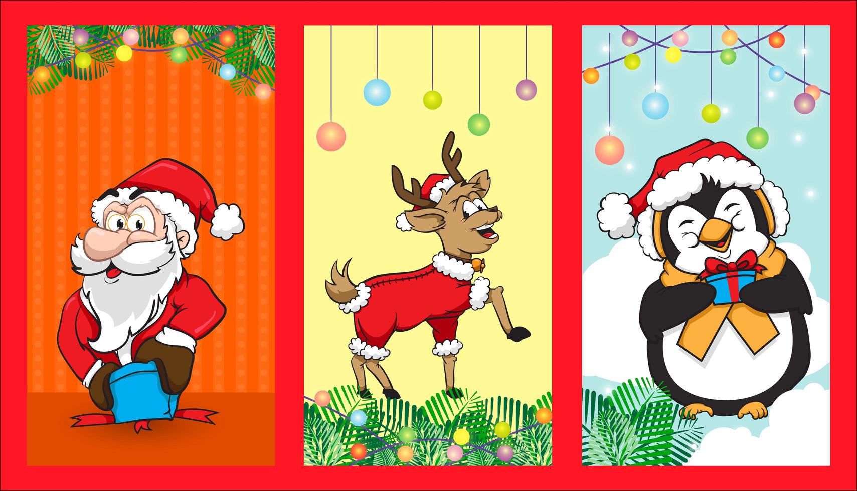 Christmas background character vector