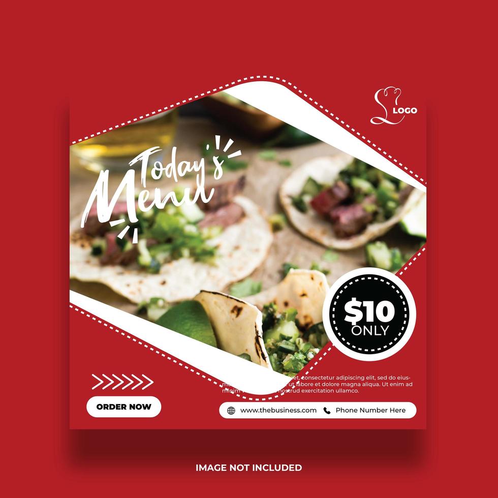 Red Restaurant Food Banner vector
