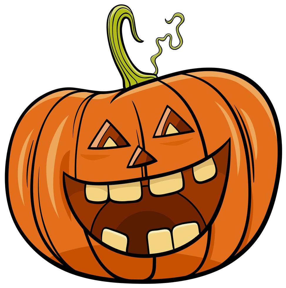 ilustración de dibujos animados de personaje de calabaza de halloween vector