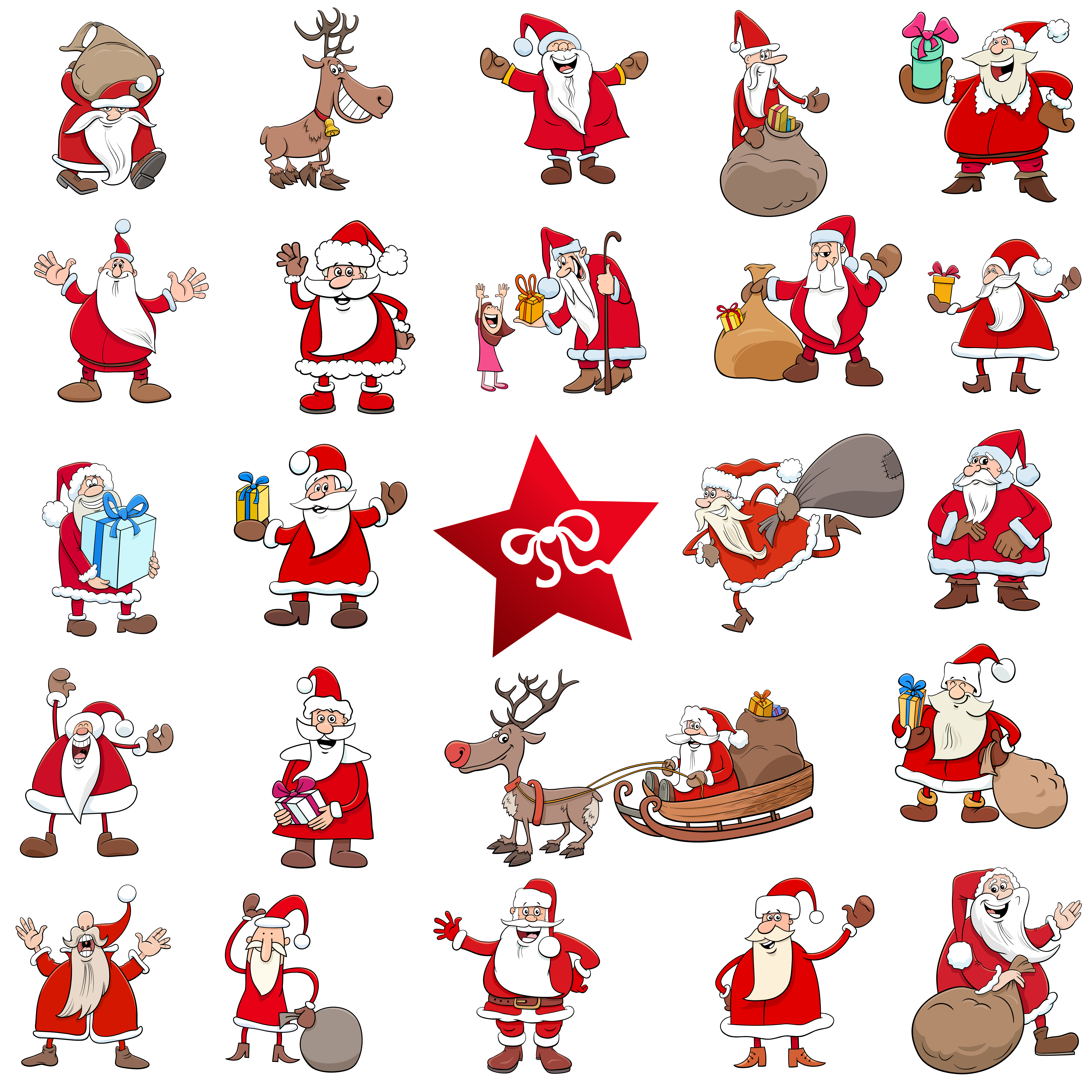 Christmas cartoon characters big set 1417717 Vector Art at Vecteezy Christmas cartoon characters big set 1417717 Vector Art at Vecteezy