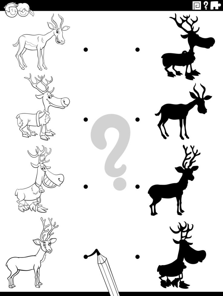 tarea de sombra con dibujos animados de animales con cuernos 1417757 Vector en Vecteezy tarea de sombra con dibujos animados de animales con cuernos 1417757 Vector en Vecteezy