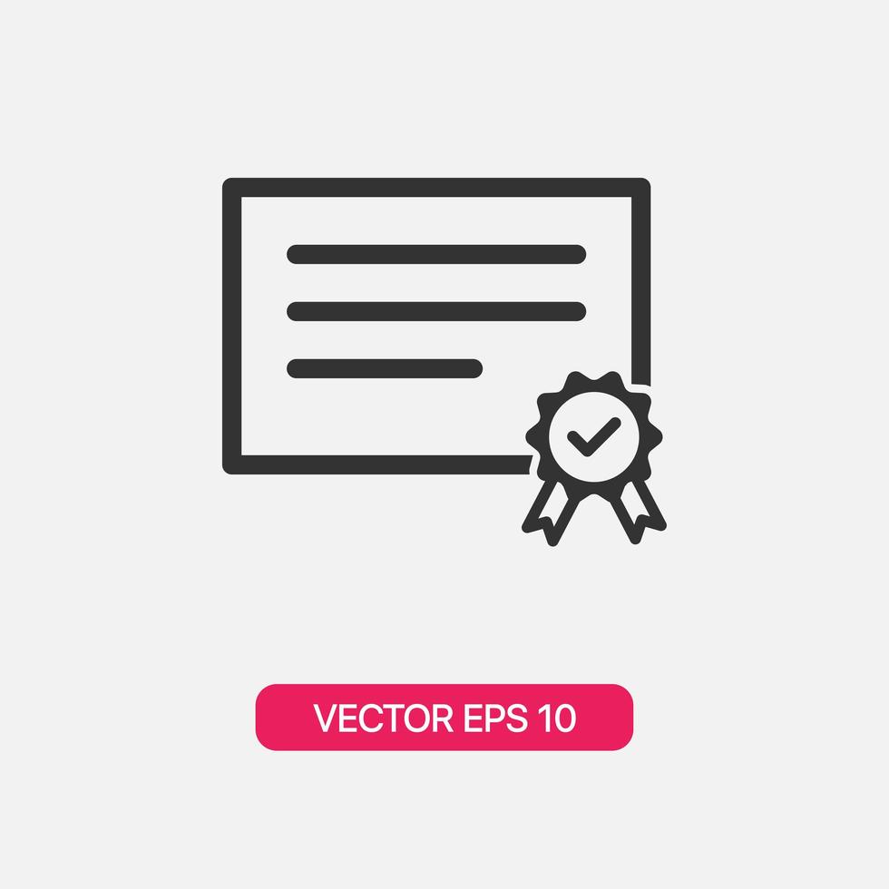 icono de certificado lineal vector