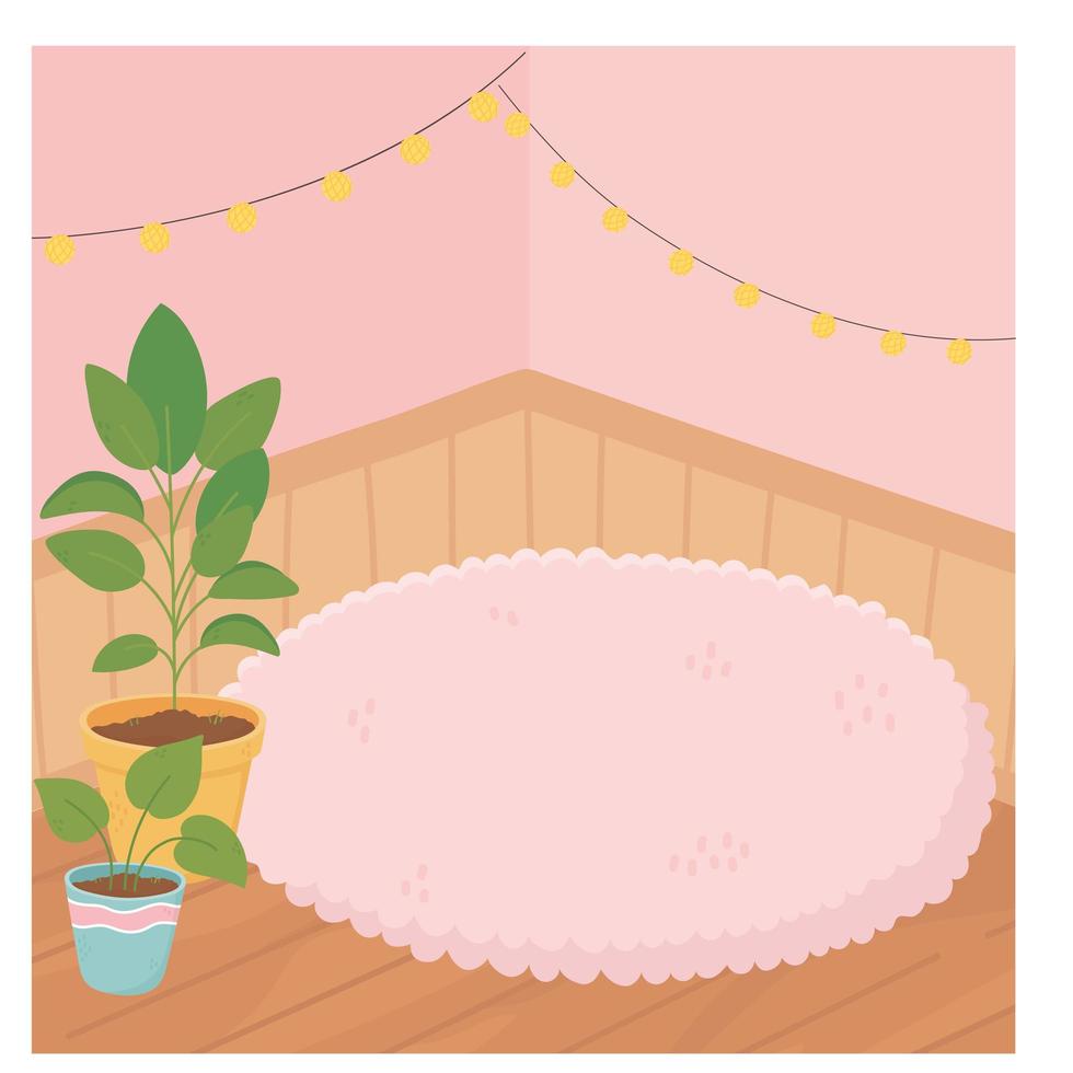 Cute home interior vector