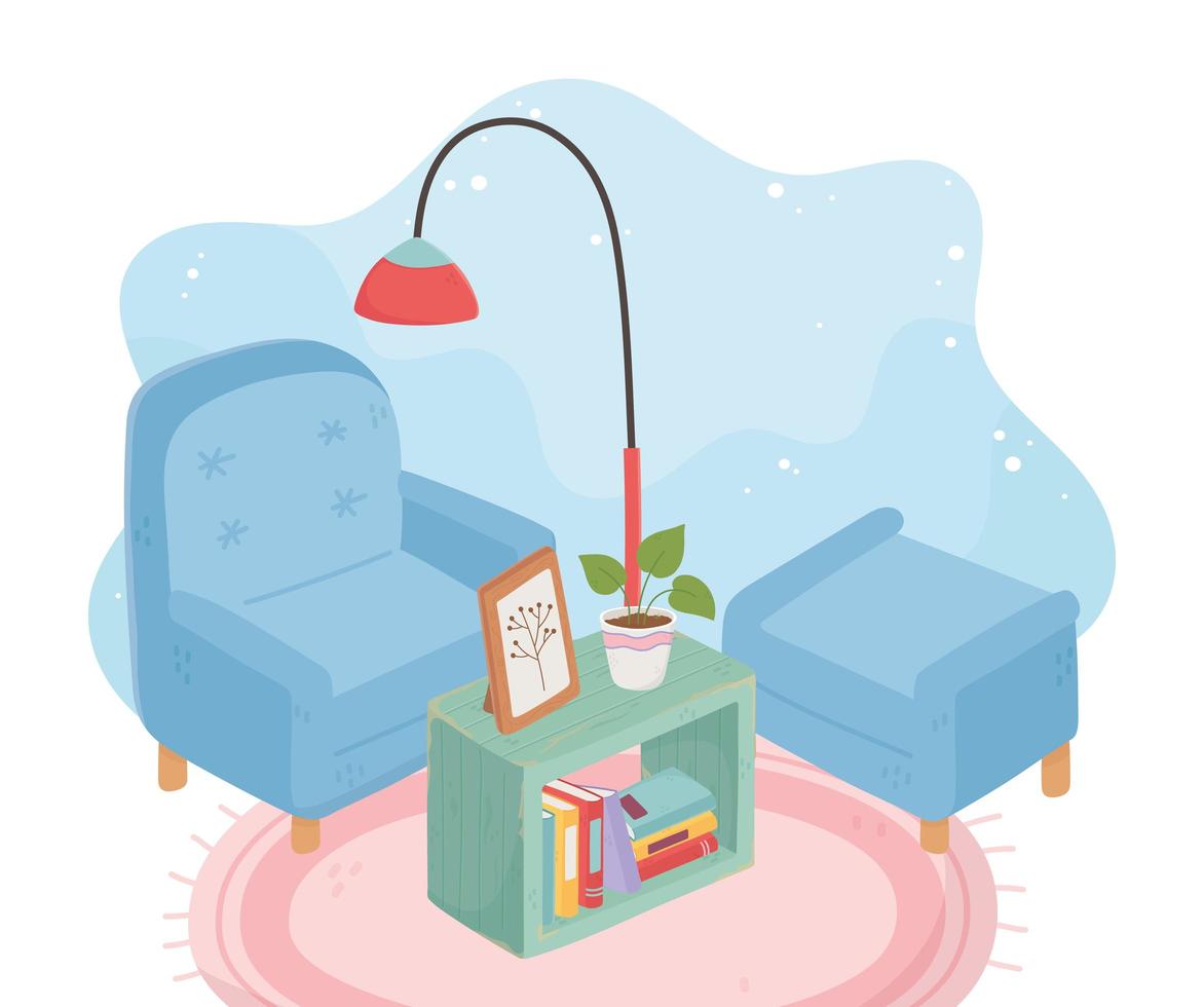 Cute home interior vector