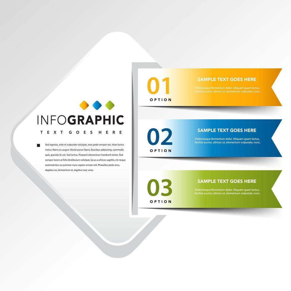 Infographic with 3 banner vector illustration