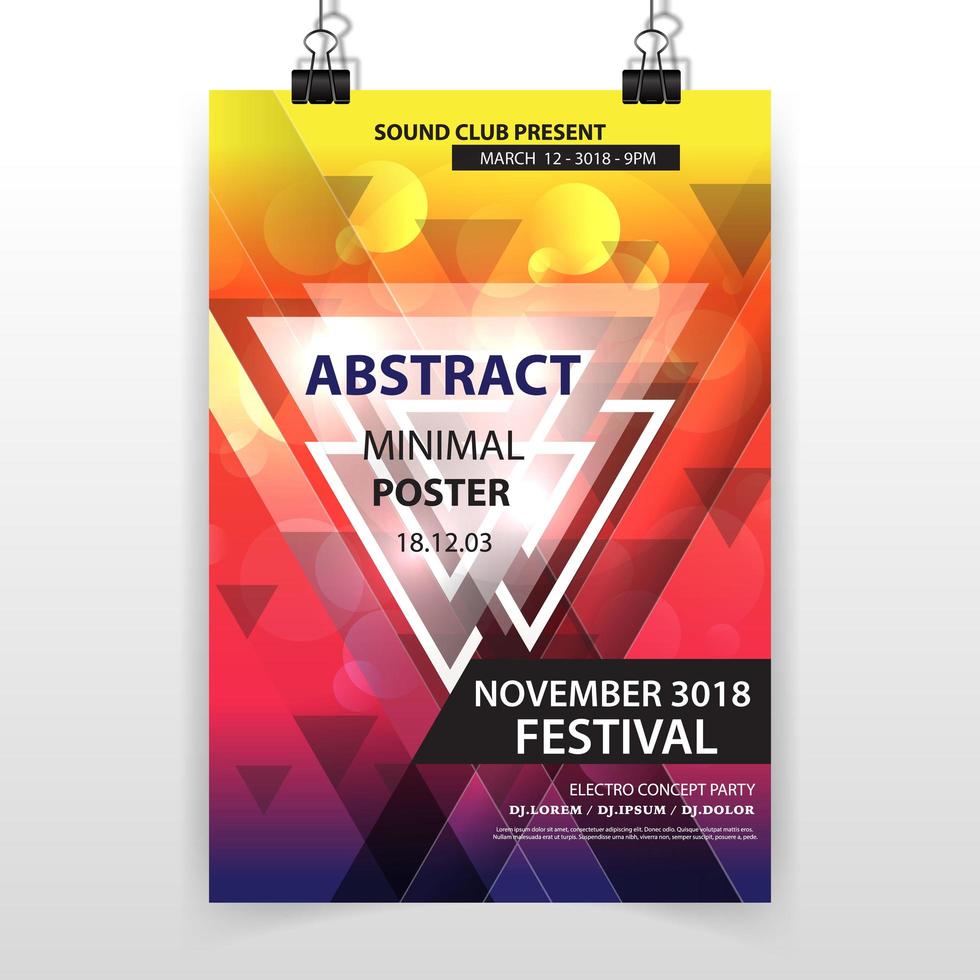 Abstract minimal geometric poster vector