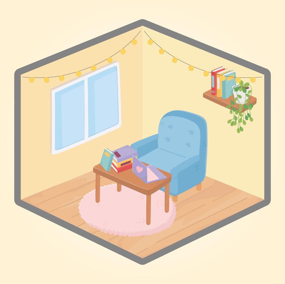 Cozy home interior vector