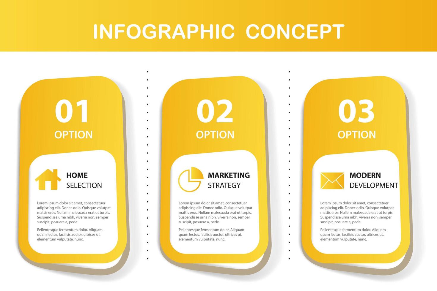presentación infográfica amarilla vector