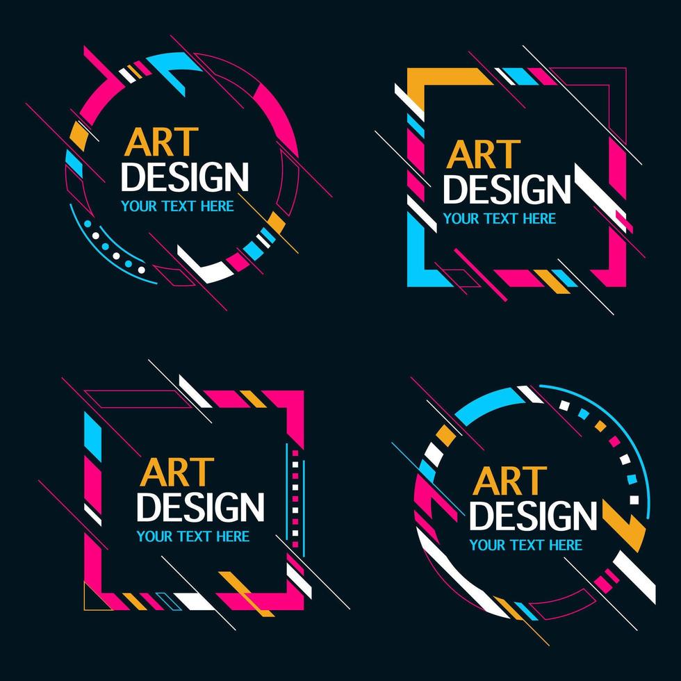 Abstract shape banner frame collection vector