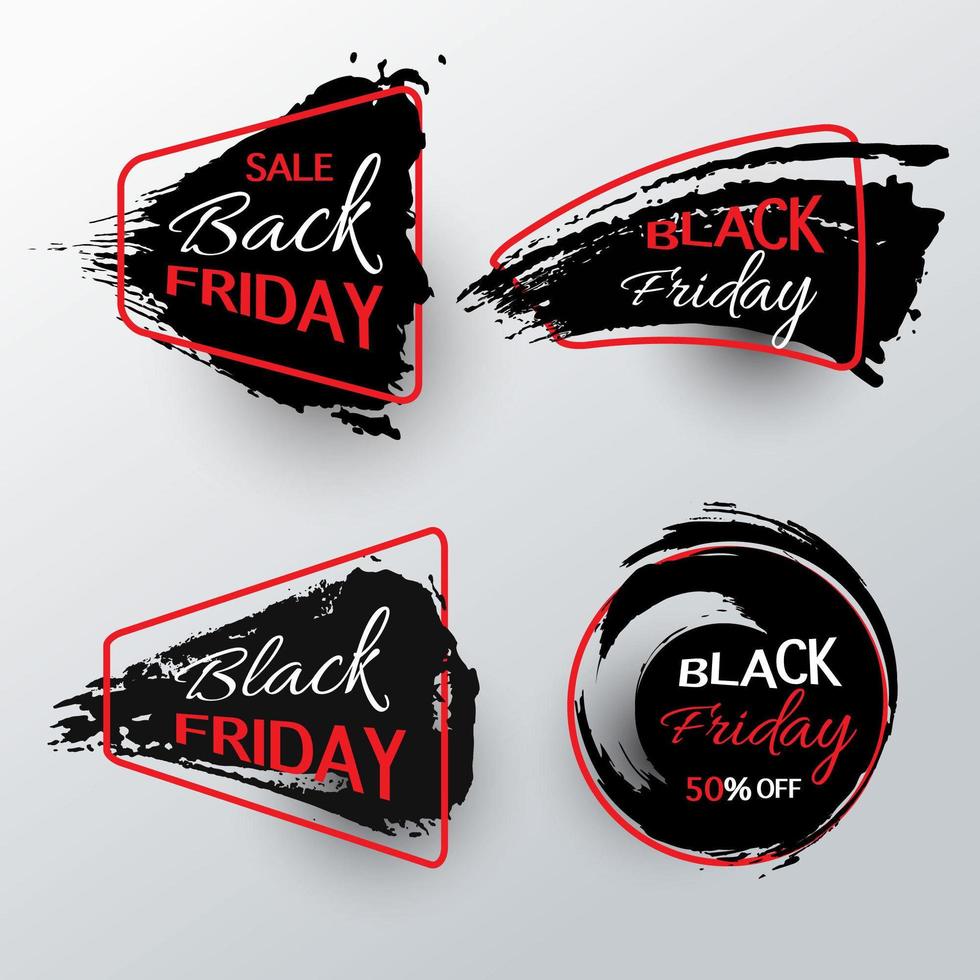 Black friday watercolor sales banners vector