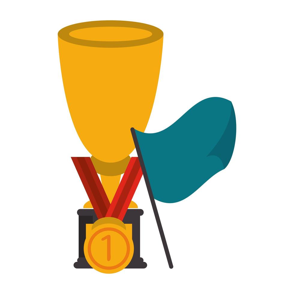 Sports trophy and flag vector