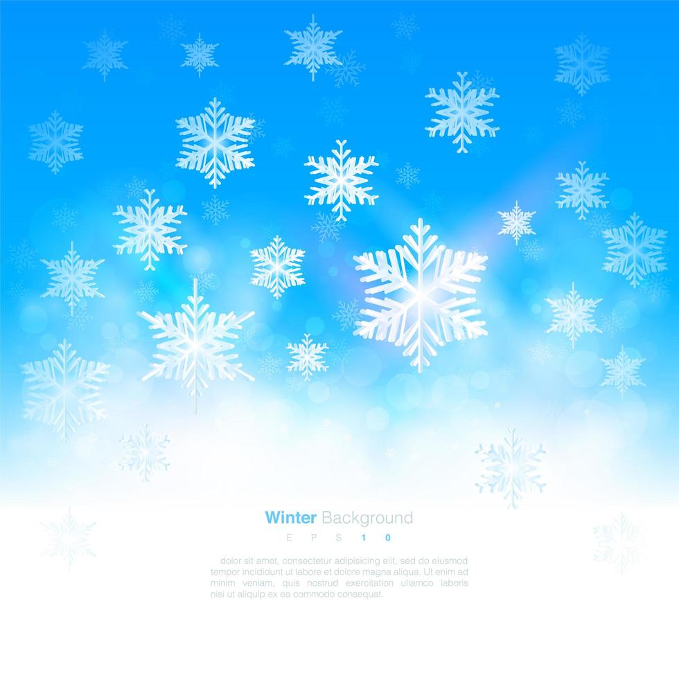 diseño de copo de nieve de invierno con espacio de copia vector