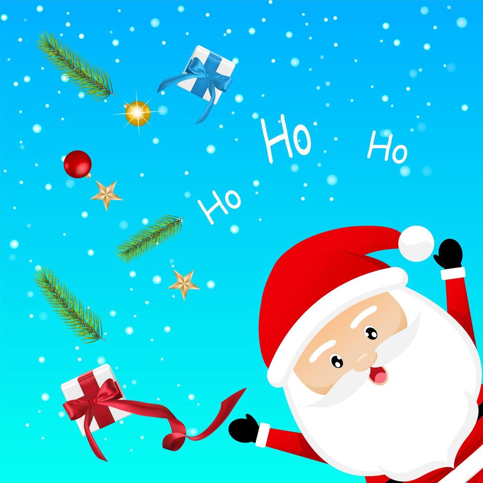 Santa Claus with Christmas elements vector