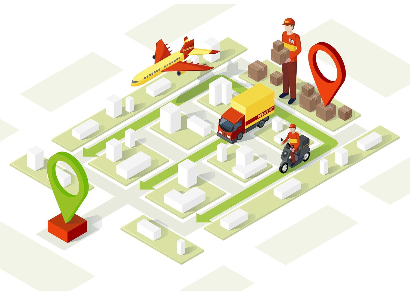 Smart delivery, isometric illustration vector