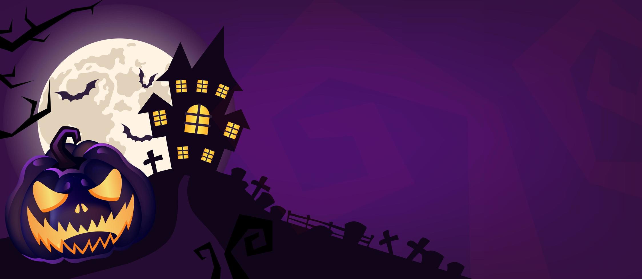 Fondo de vector púrpura de miedo de Halloween.