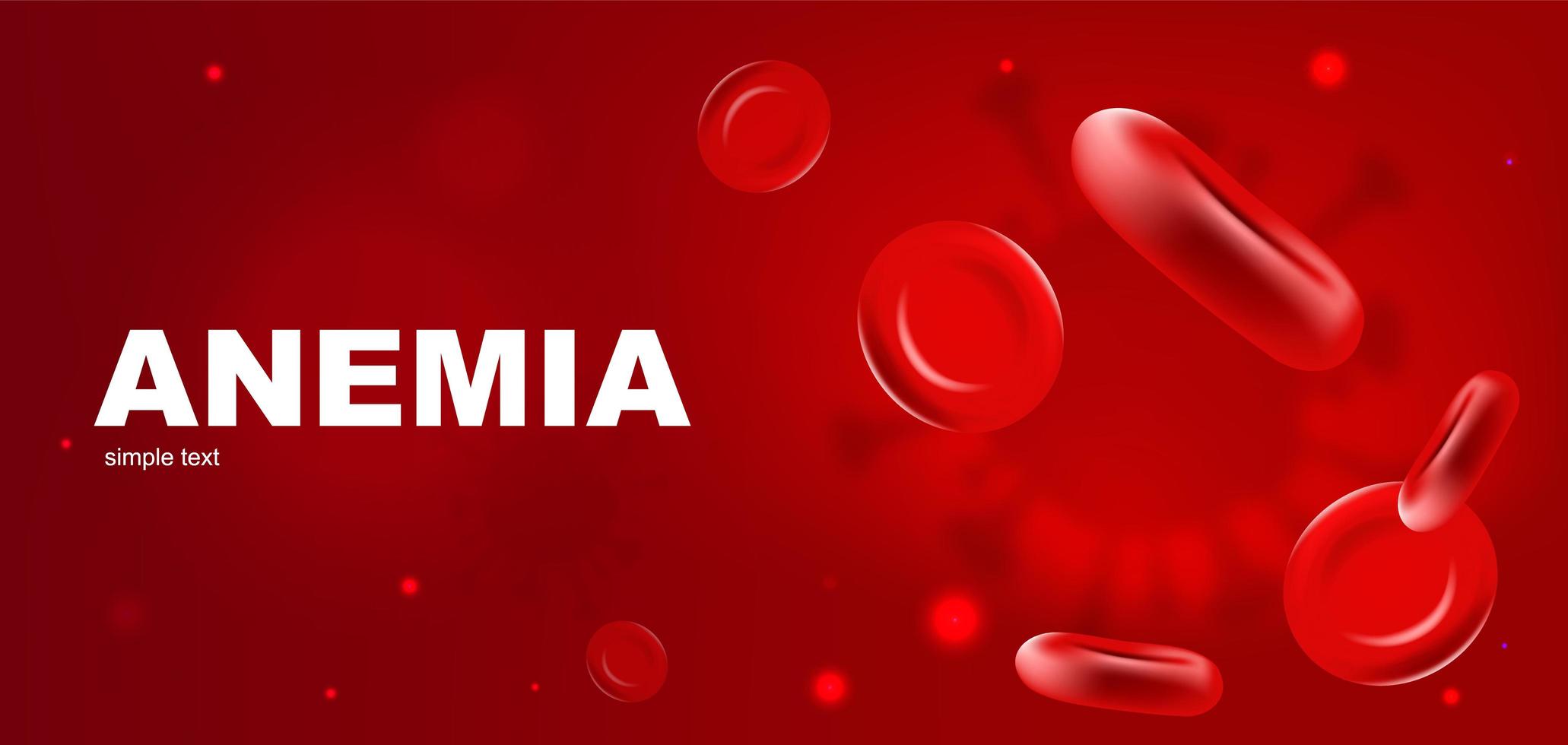 plantilla de banner de vector realista de anemia