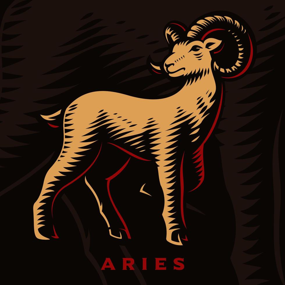 Aries zodiac sign vector