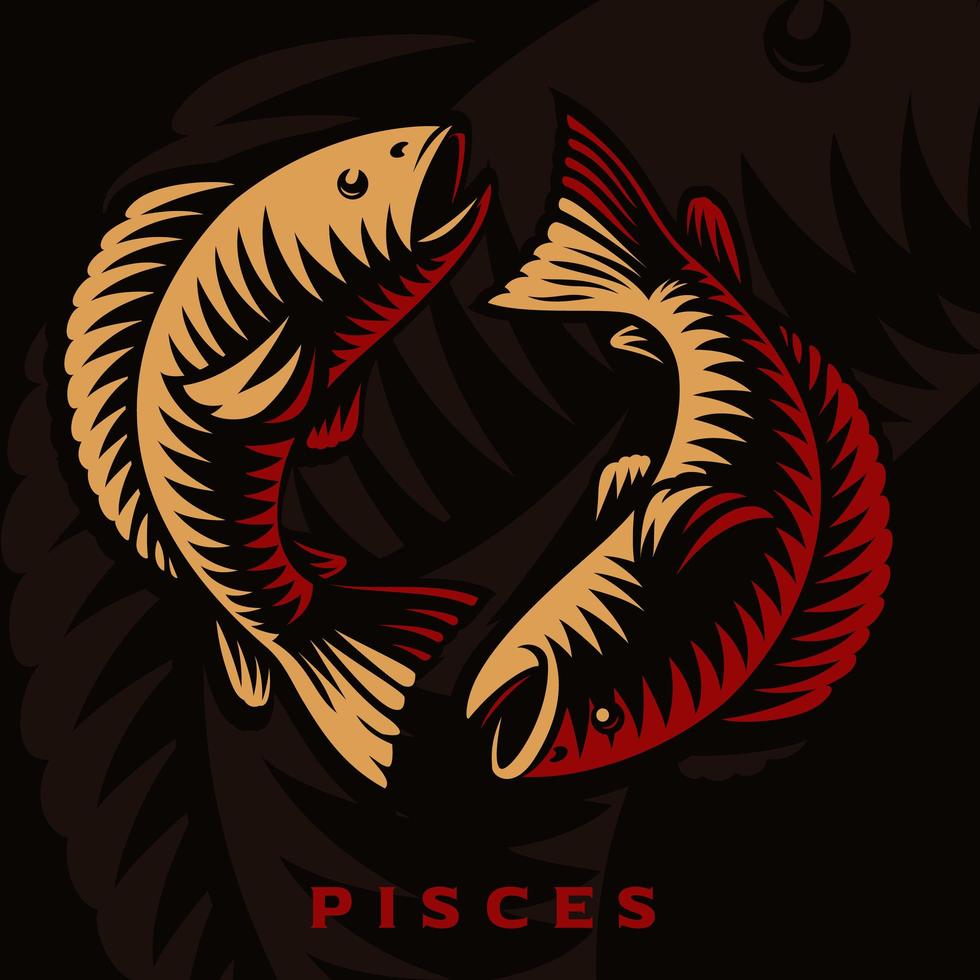 Pisces zodiac sign vector