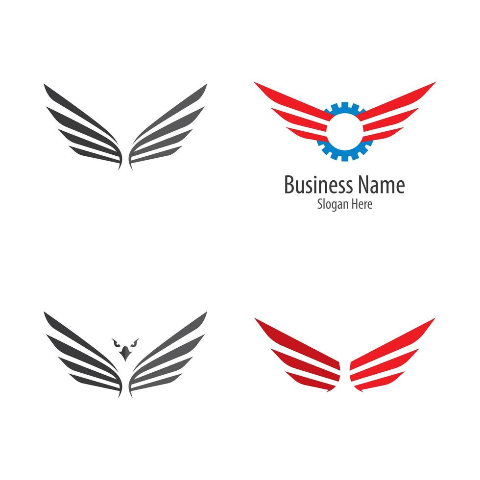 Wing logo set vector