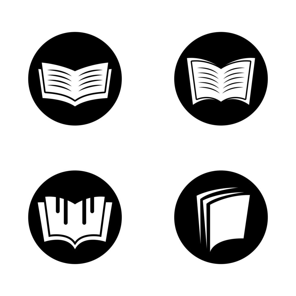 Circular book logo set vector