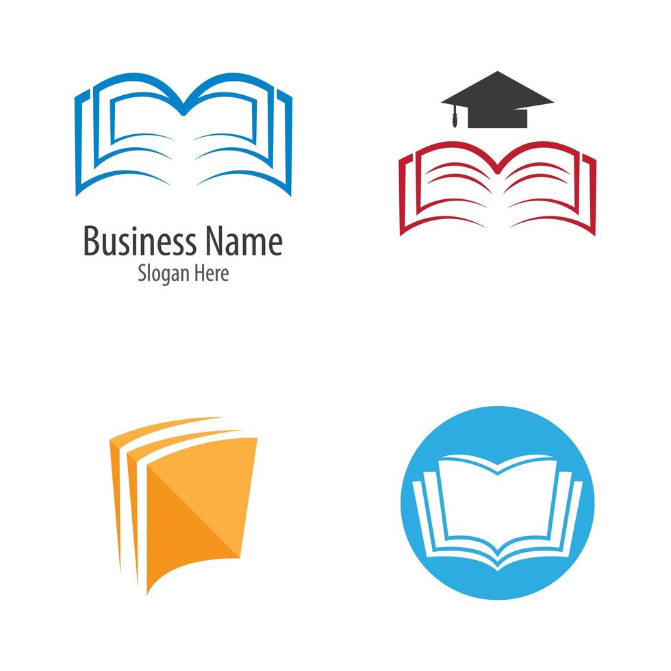 Book logo set vector