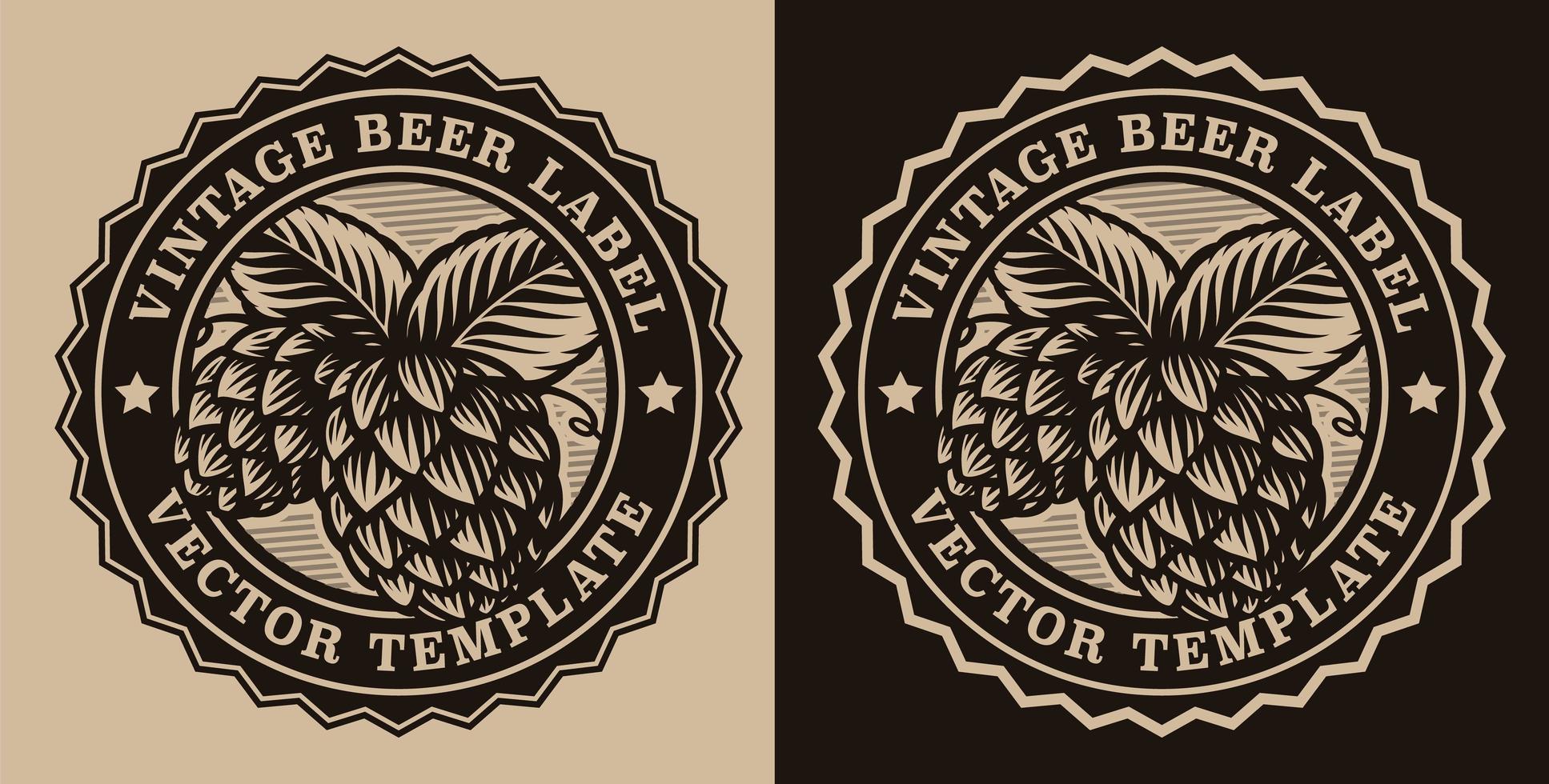 Circular vintage beer emblem vector