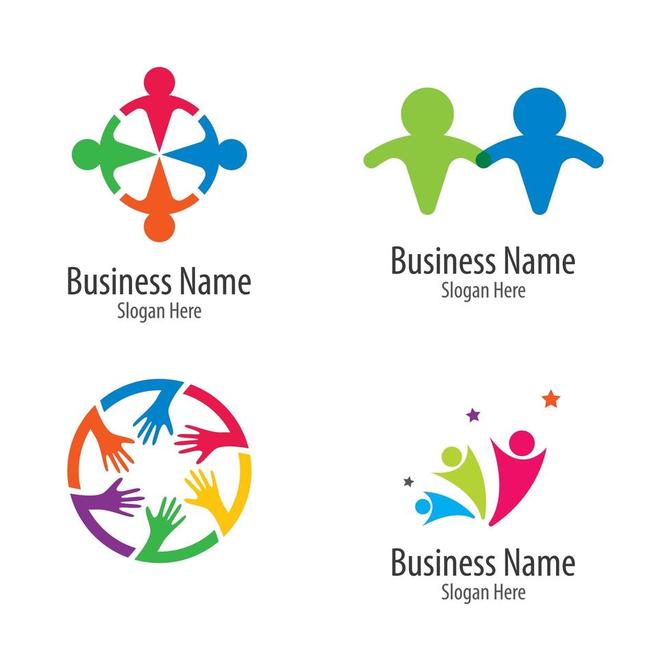 Community care logo set vector