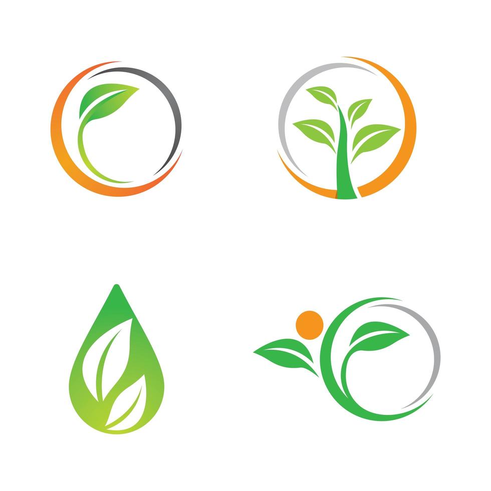 Leaf logo set vector