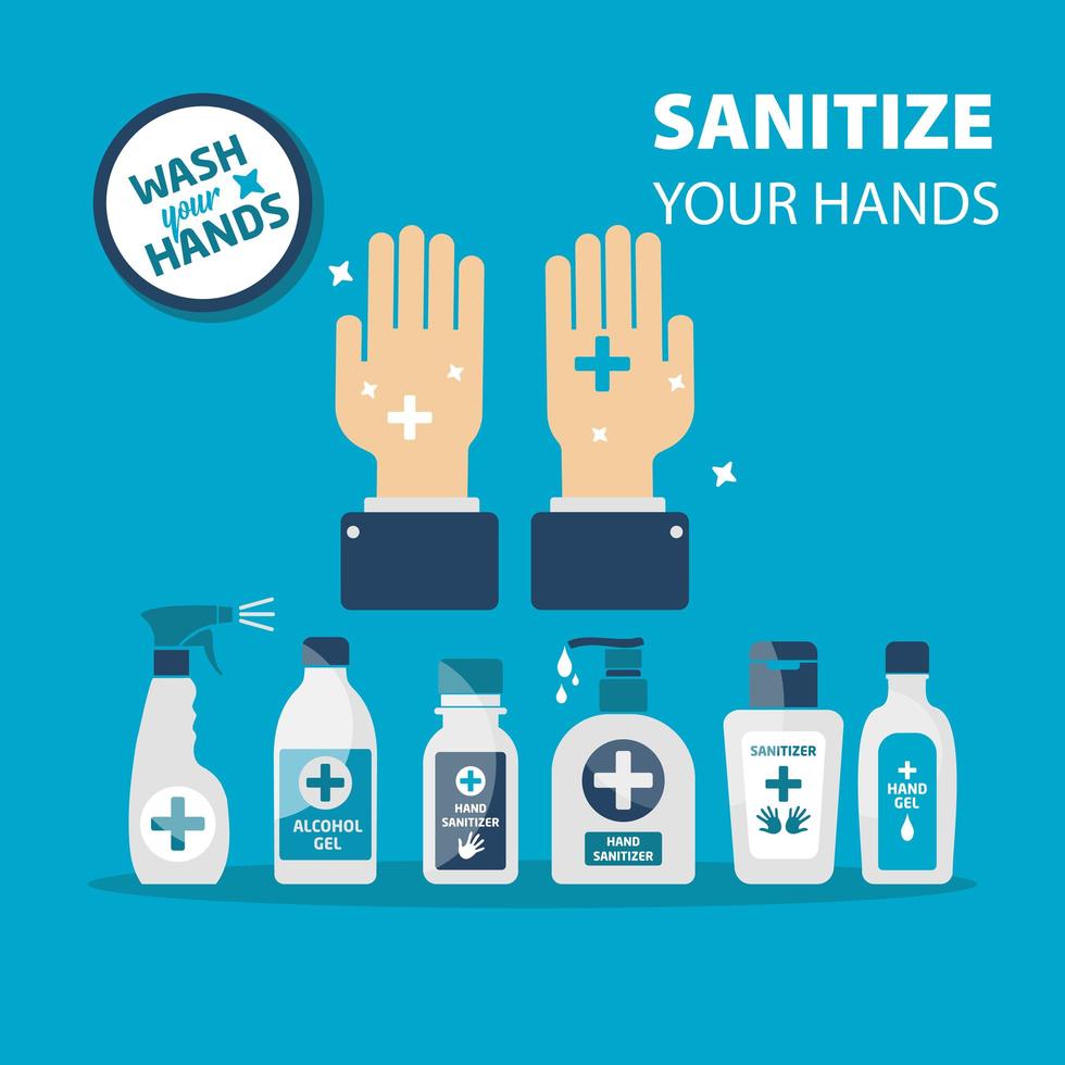 Sanitize your hands poster vector