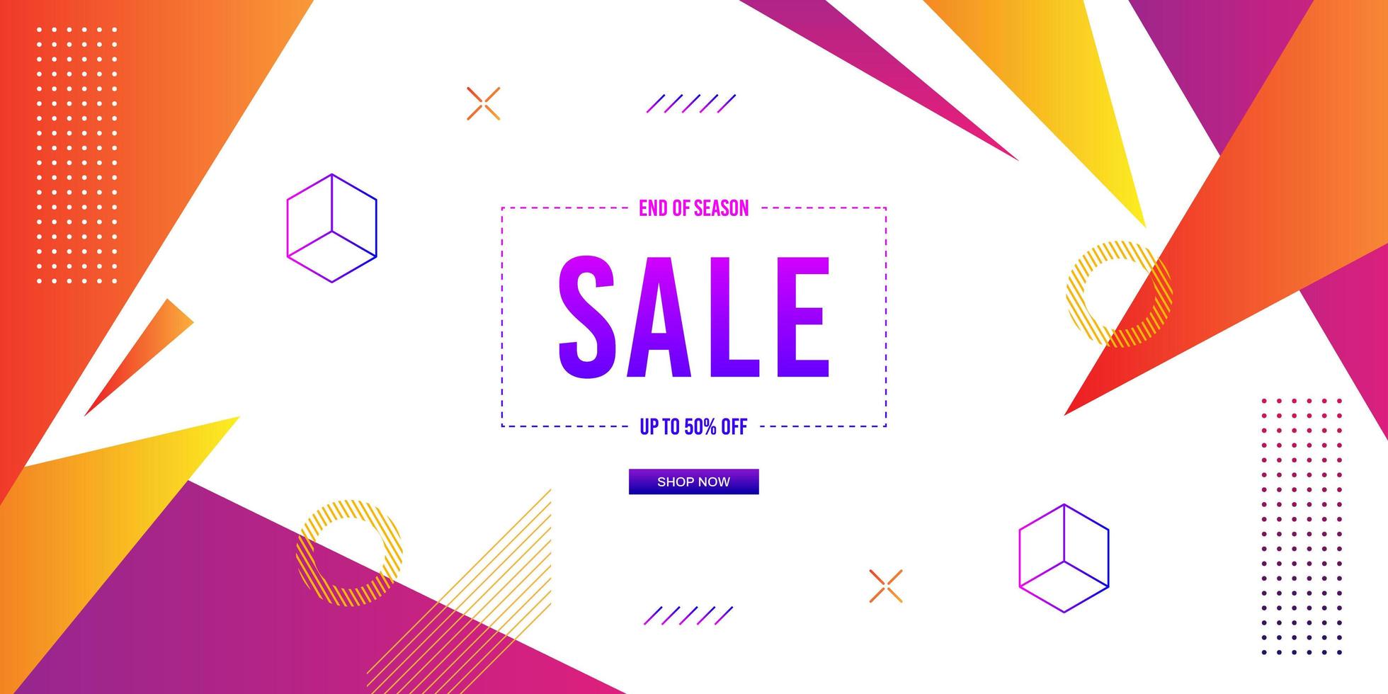 Modern end of season gradient geometric shape banner vector