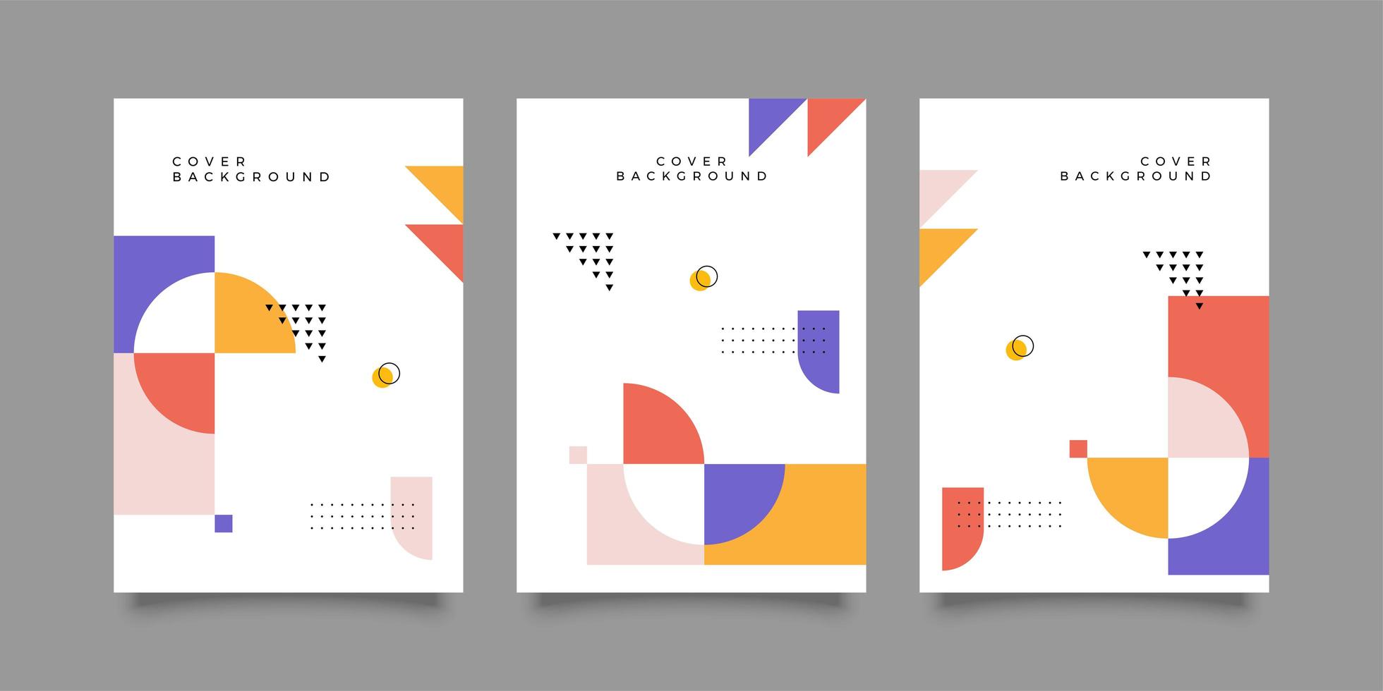 Set of Retro Geometric Shape Covers vector