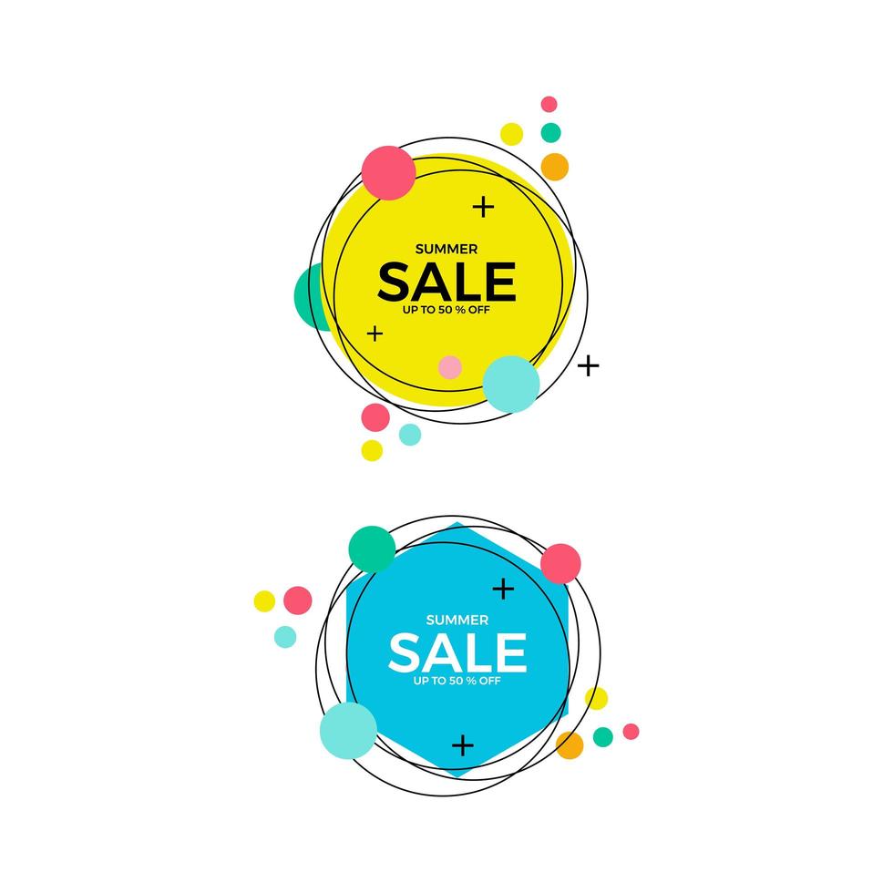 Set of Circular Season Sale Banner Templates vector