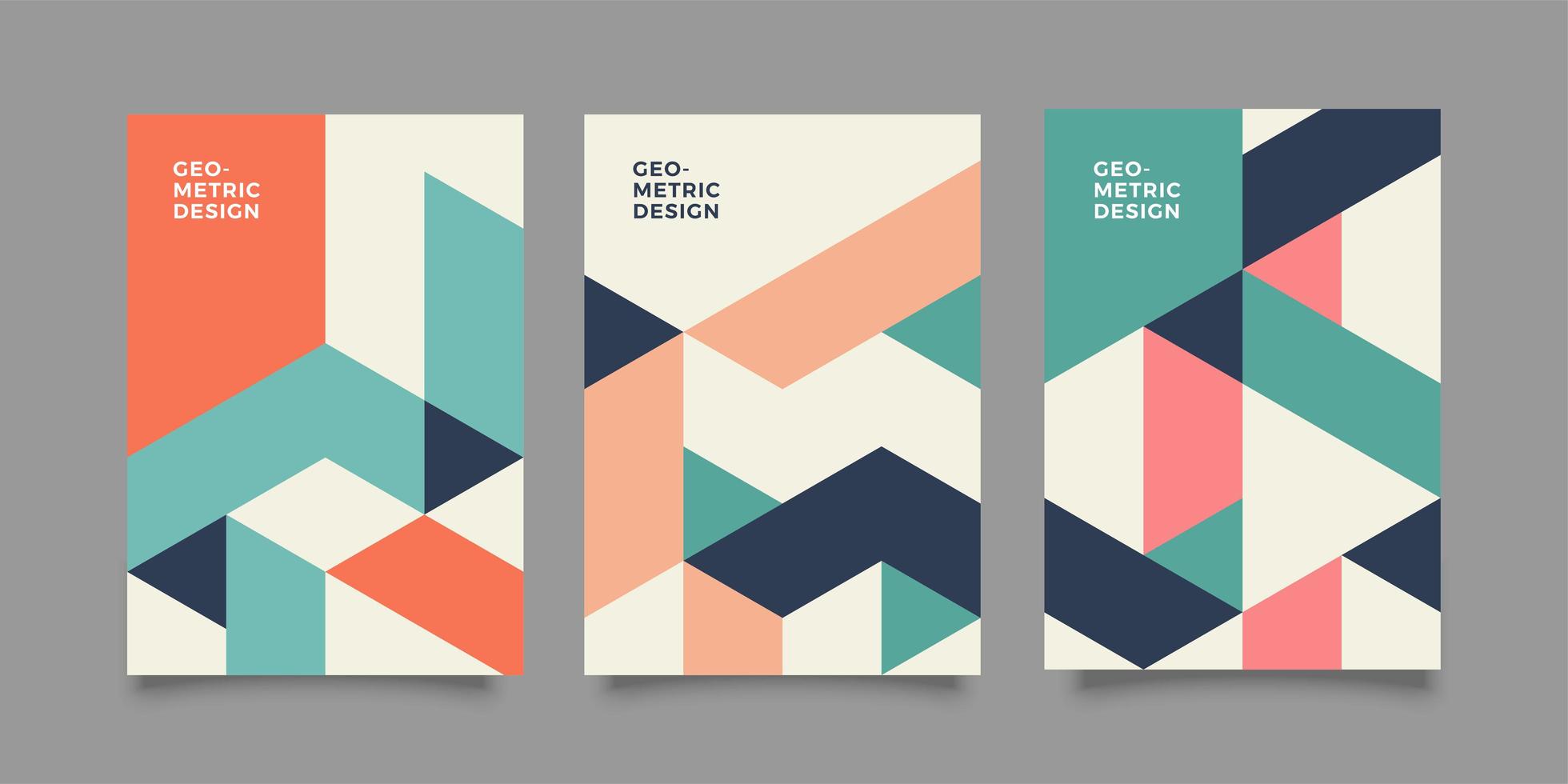 Modern annual report template with geometric shapes vector