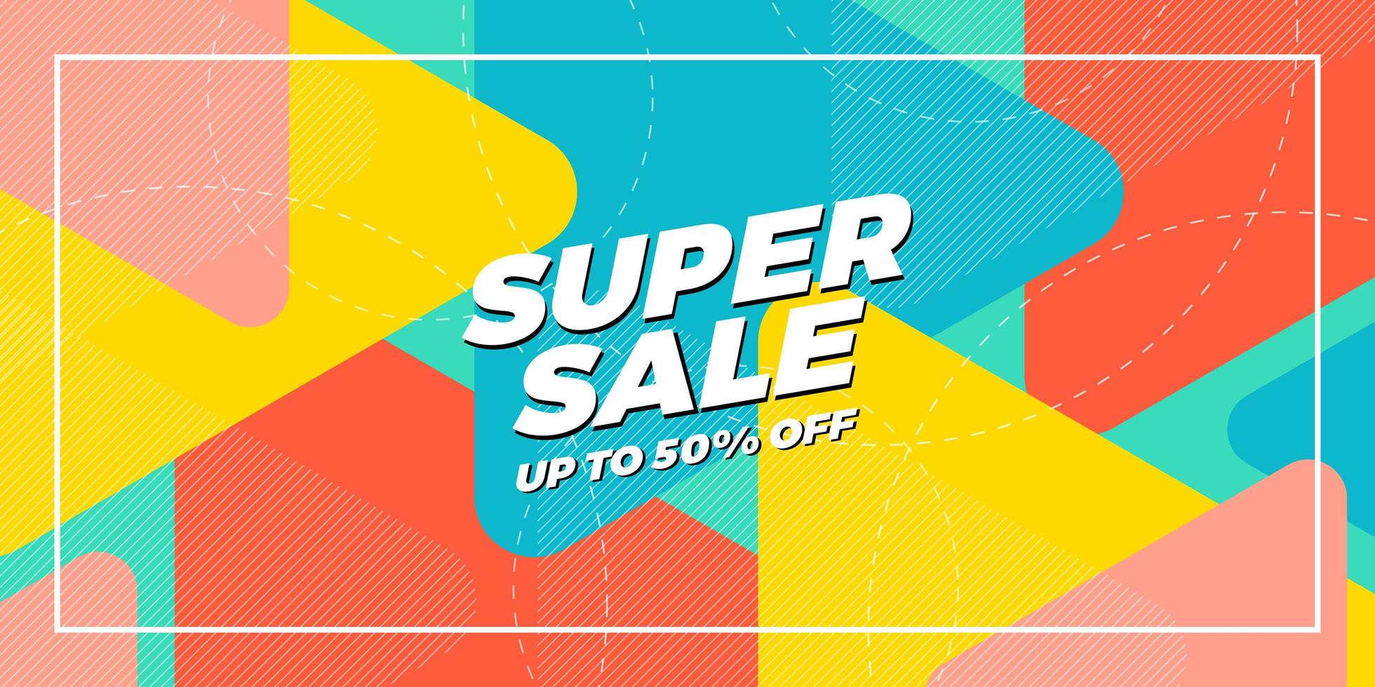 Bright Overlapping Triangle Super Sale Design vector